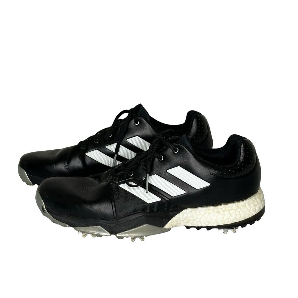 Adidas Boost Golf Shoes Cleats Men’s 11.5 Black Leather Comfort Modern